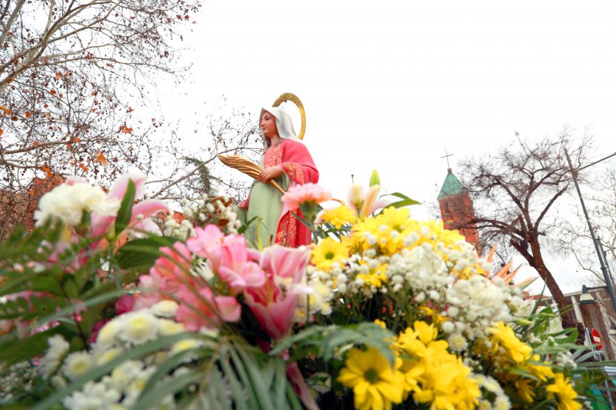 Fiesta de las Águedas 2024, virgen en procesión