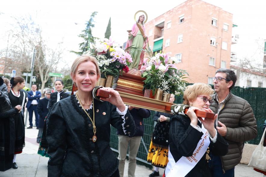 Fiesta de las Águedas 2024, virgen en procesión