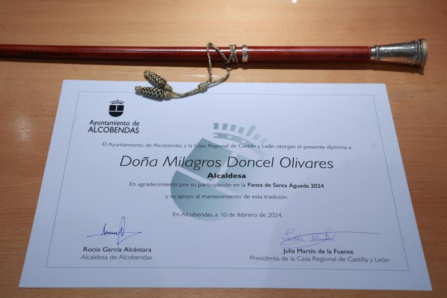Fiesta de las Águedas 2024, diploma de la regidora