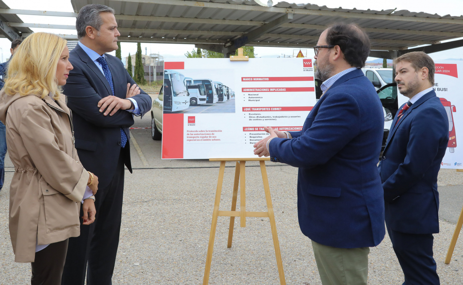 Presentación campaña regional de inspección de autobuses de transporte escolar, explicación campaña