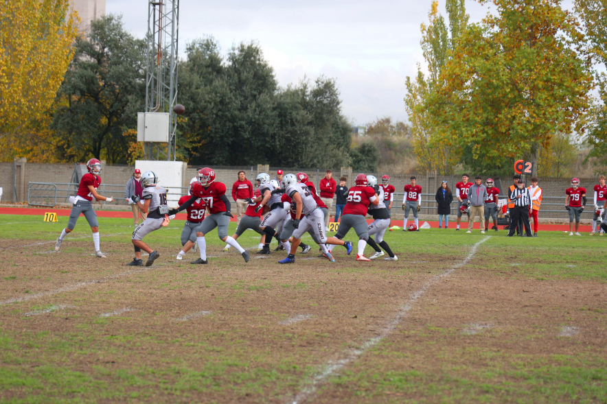 Final de la Copa de España Júnior de Fútbol Americano, jugadores en partido