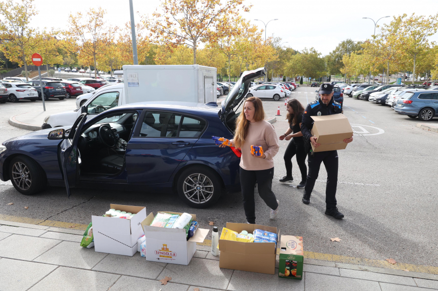 Alcobendas se solidariza con los afectados por las inundaciones de la DANA en la Comunidad Valenciana, recogida de alimentos