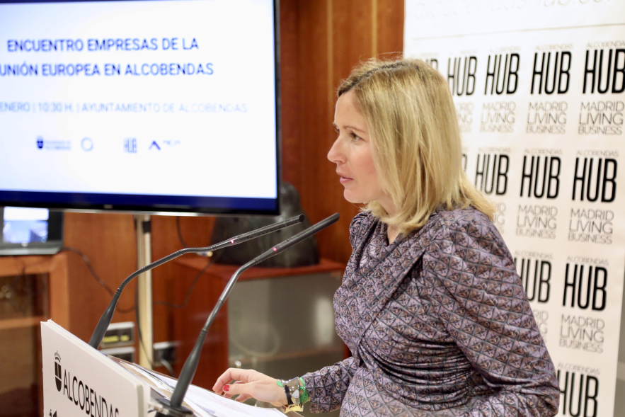 Encuentro de Empresas de la Unión Europea instaladas en Alcobendas, palabras alcaldesa