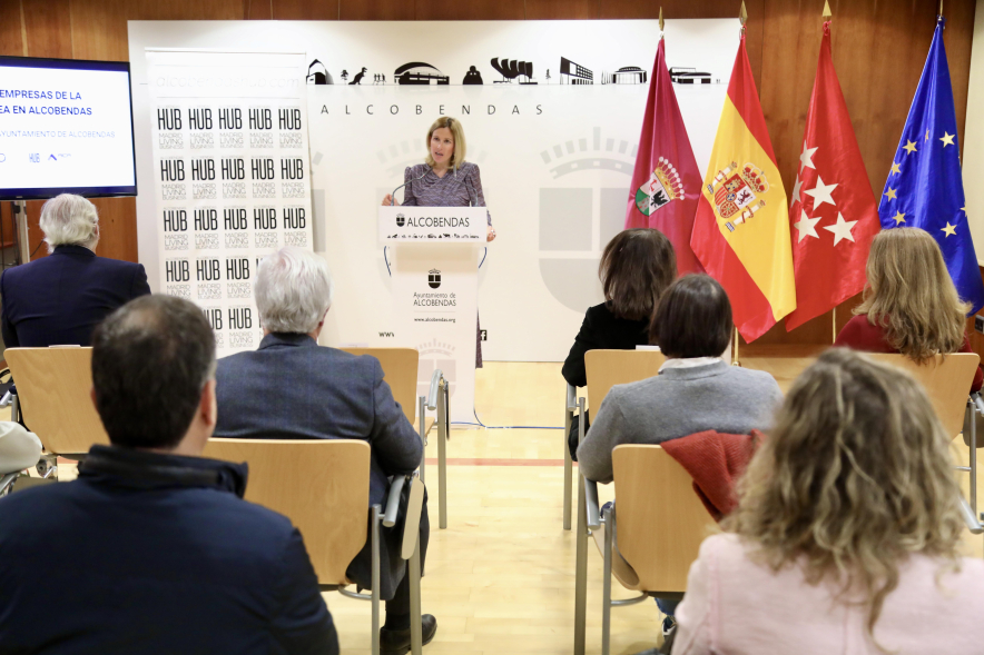 Encuentro de Empresas de la Unión Europea instaladas en Alcobendas, palabras alcaldesa
