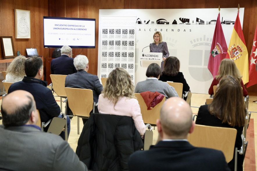 Encuentro de Empresas de la Unión Europea instaladas en Alcobendas, palabras alcaldesa