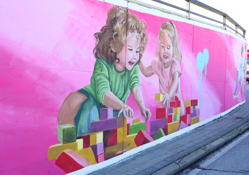 Inauguración mural de la infancia, detalle del mural