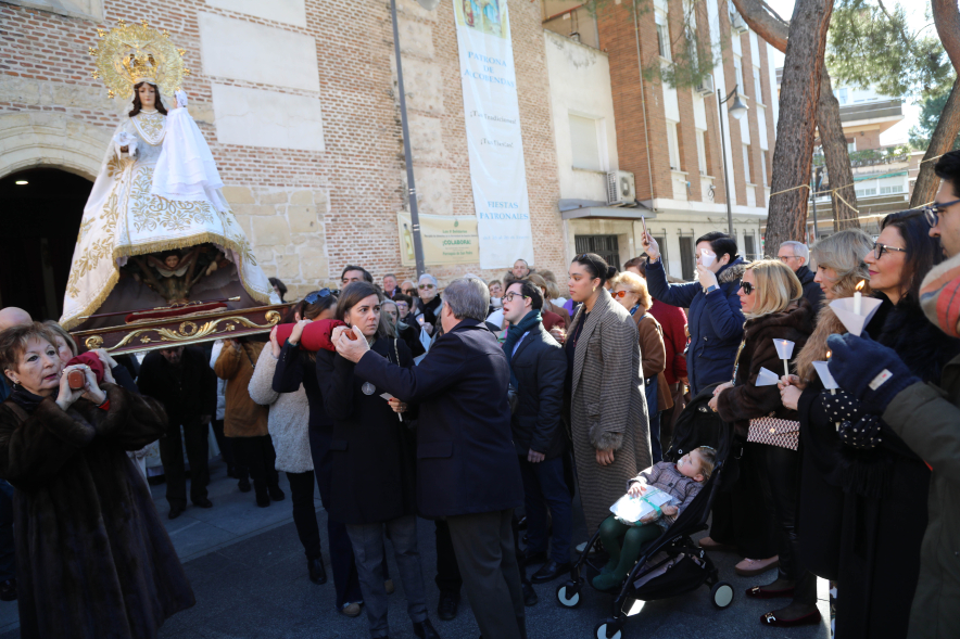Procesión y Misa Mayor de las Candelas, alcaldesa y concejales en la procesión